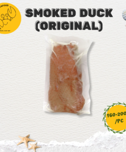 Vacuum-sealed original flavor Smoked Duck in transparent packaging
